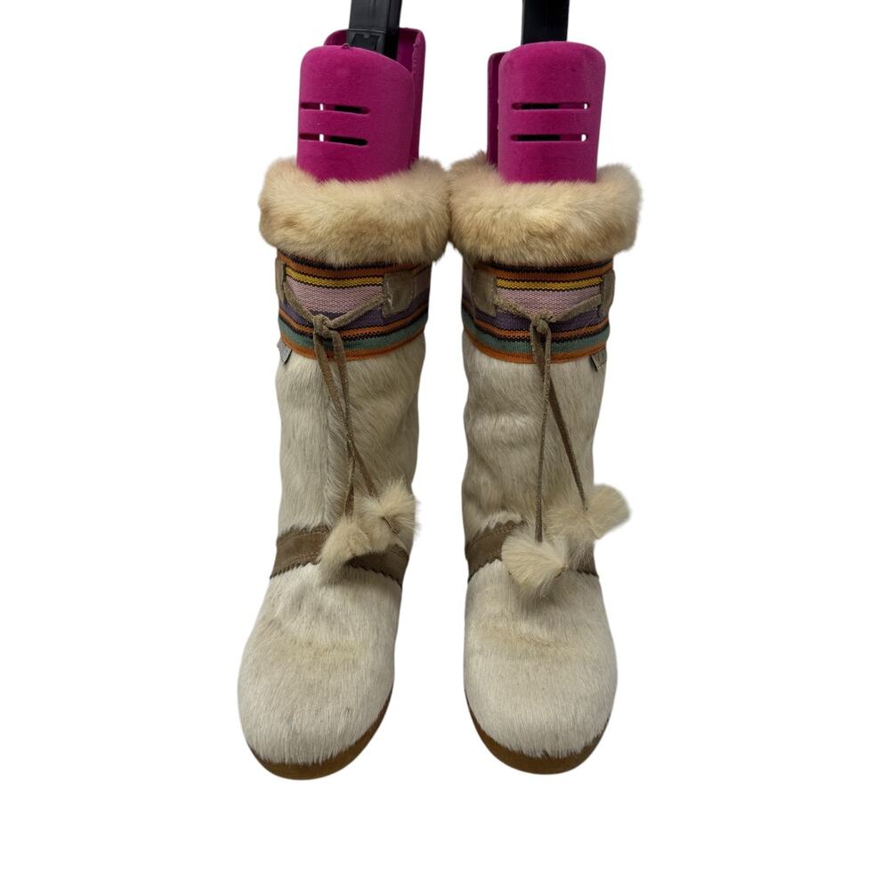 Tecnica Italian Apres Skandia Cowhide Goat Fur Ski Winter Boots EU 37 US 7